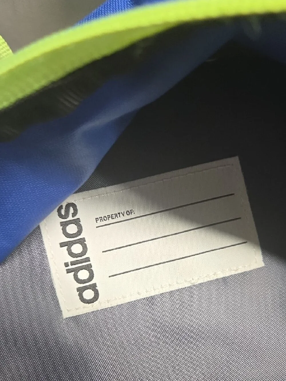 Adidas Royal Blue Backpack with Neon Yellow Accents